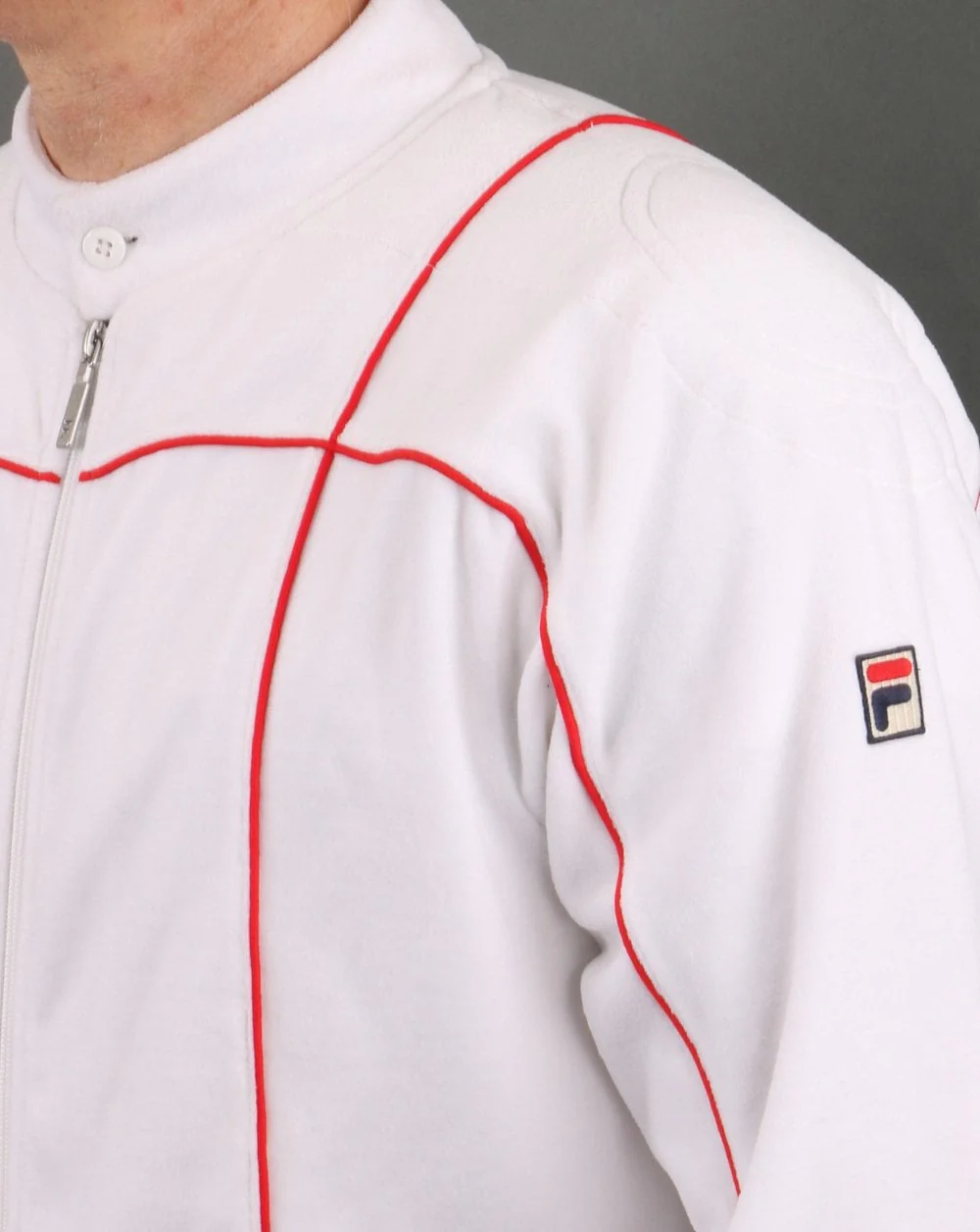 Fila Vintage Terrinda Velour Track Top White - Image 2