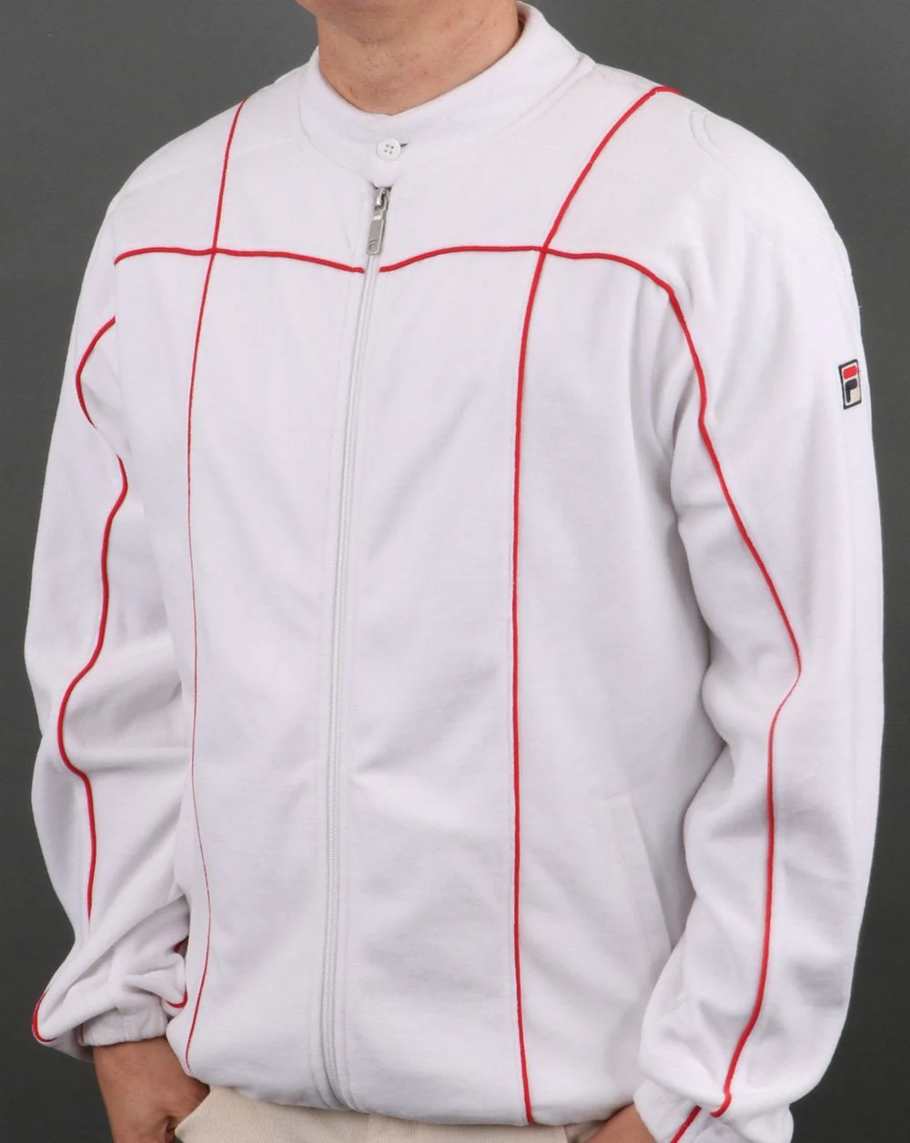 Fila Vintage Terrinda Velour Track Top White - Image 3