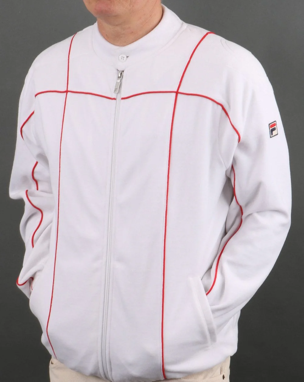 Fila Vintage Terrinda Velour Track Top White - Image 4