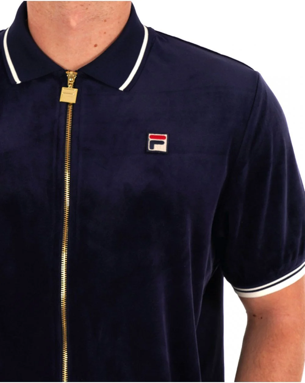 Fila Vintage Terry FZ Velour Polo Navy - Image 2