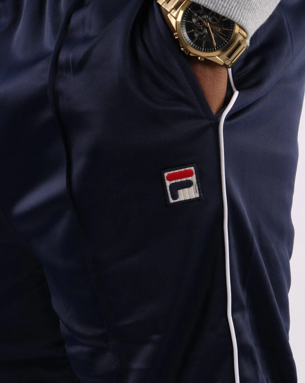 Fila Vintage Terry Track Pants Navy - Image 2