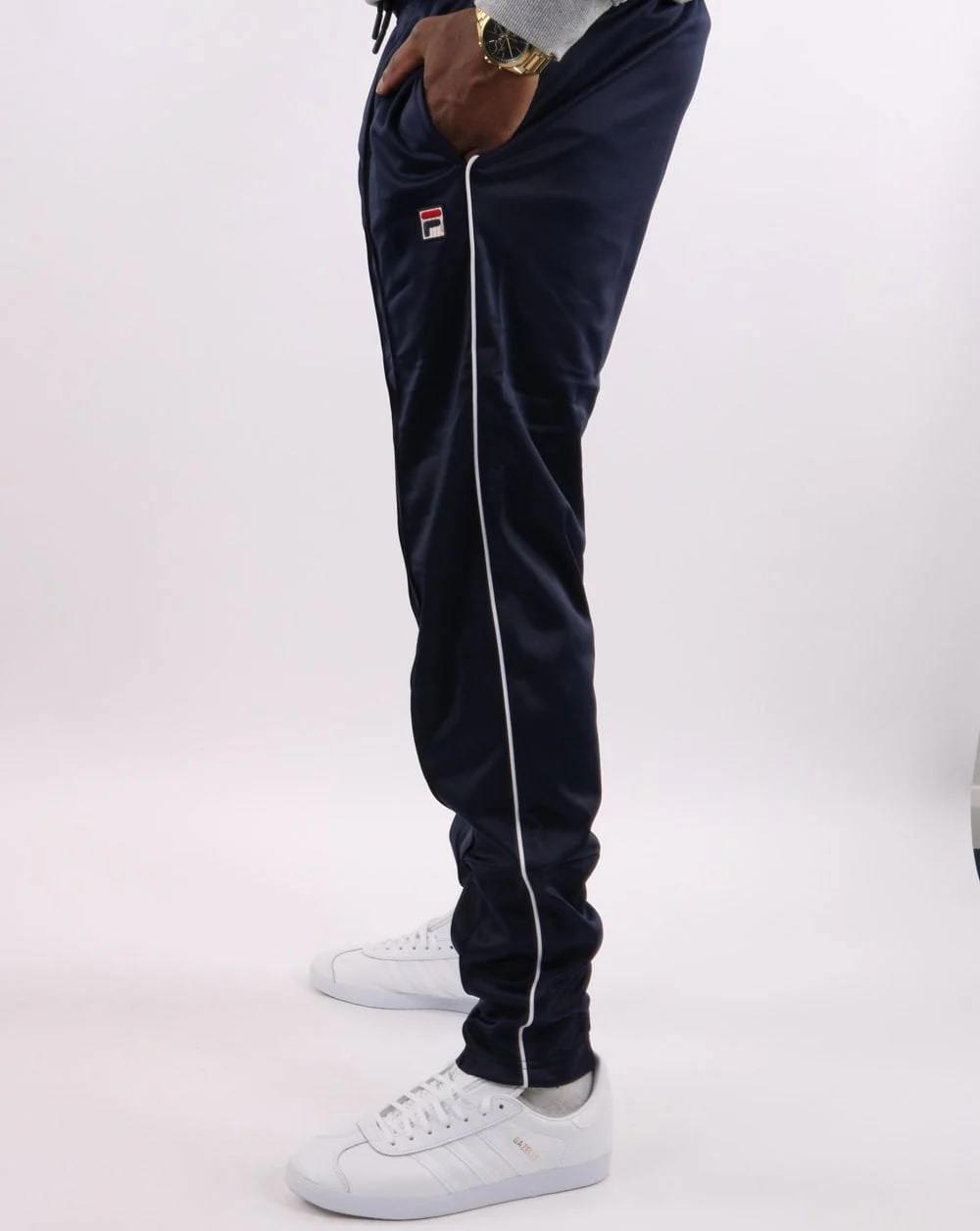 Fila Vintage Terry Track Pants Navy - Image 3