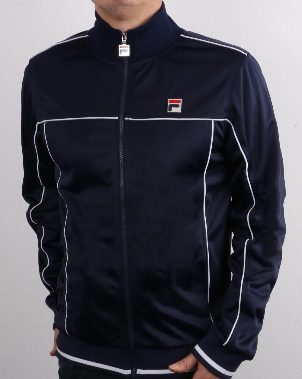 Fila Vintage Terry Track Top Navy - Image 2