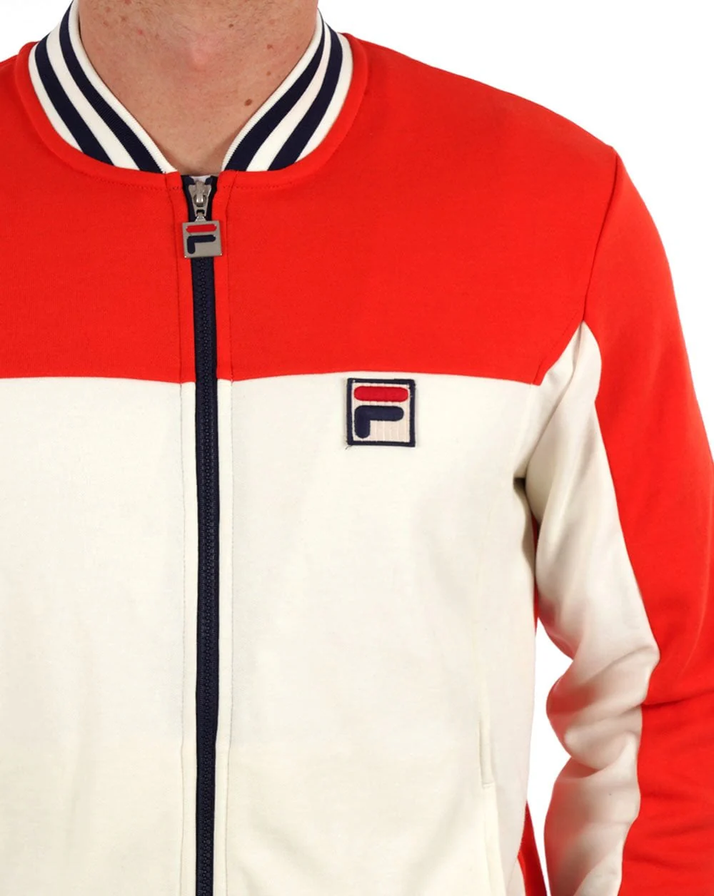 Fila Vintage Tiebreak Track Top Gardenia / Fila Red - Image 2