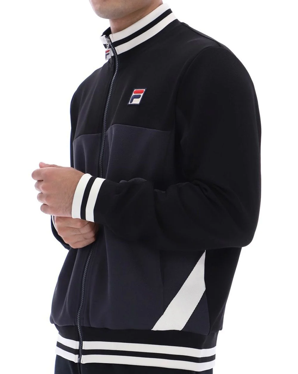 Fila Vintage Tiebreaker Track Top Black Charcoal - Image 2