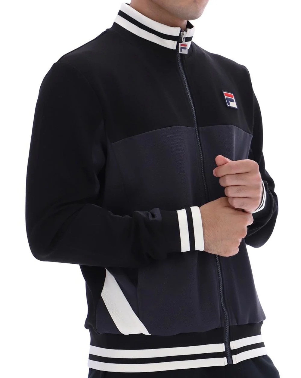 Fila Vintage Tiebreaker Track Top Black Charcoal - Image 4