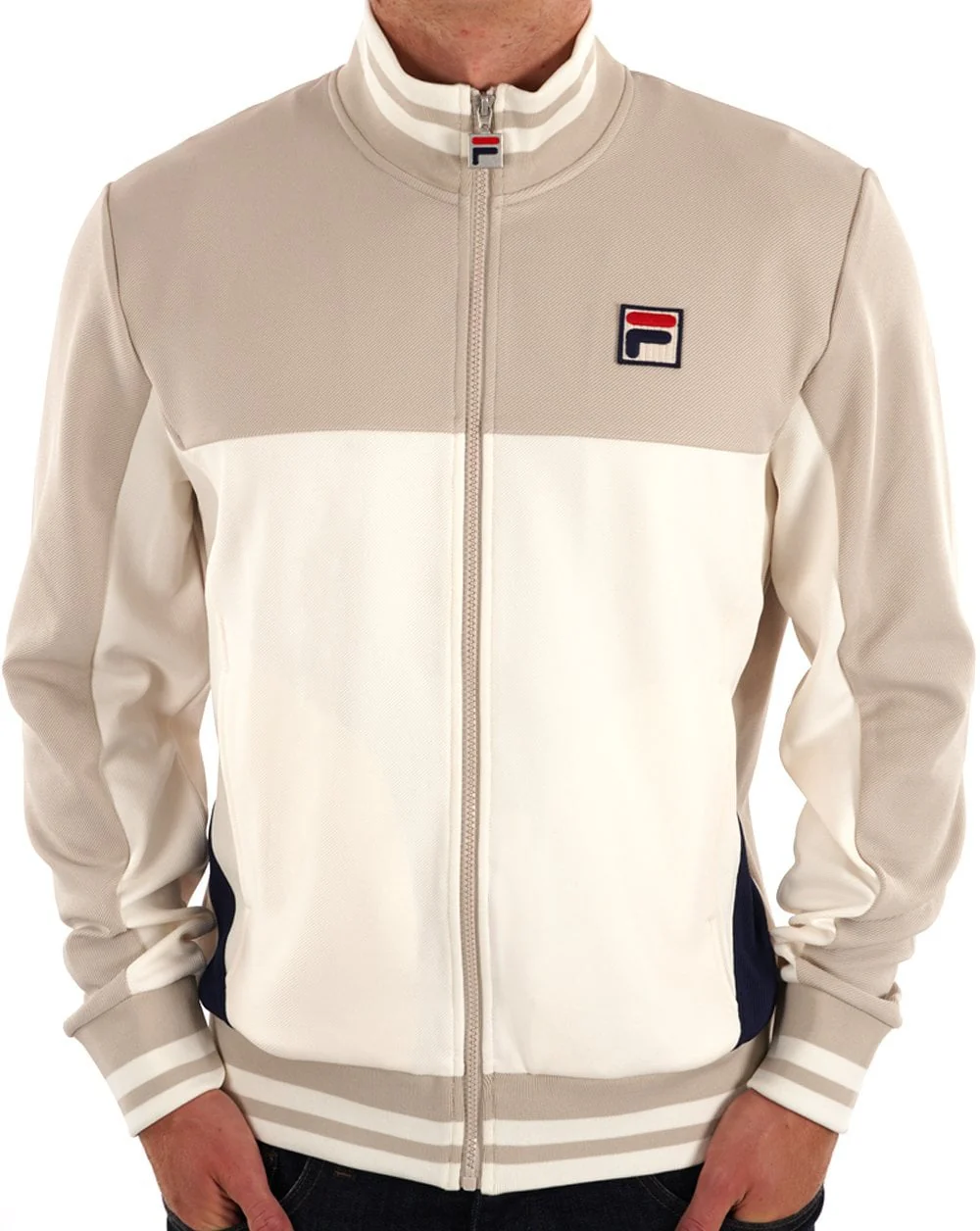 Fila Vintage Tiebreaker Track Top Gardenia/Silver