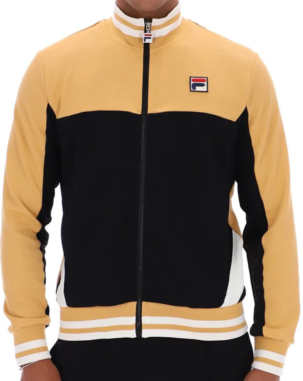 Fila Vintage Tiebreaker Track Top Golden Tan Black - Image 2