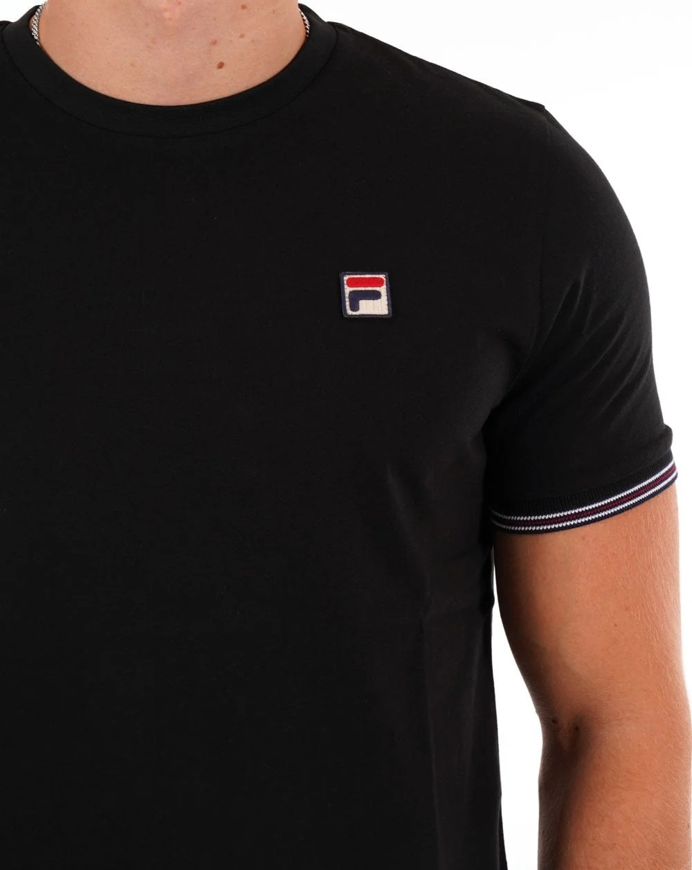 Fila Vintage Tipped Cuff T Shirt Black - Image 2