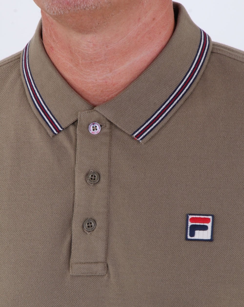 Fila Vintage Tipped Polo Shirt Drygrass - Image 2