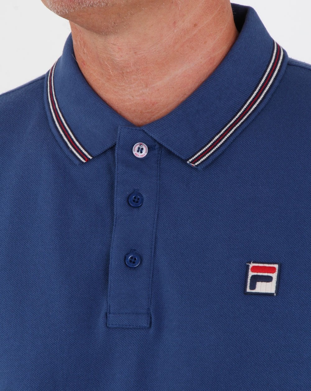 Fila Vintage Tipped Polo Shirt Mid Blue - Image 2