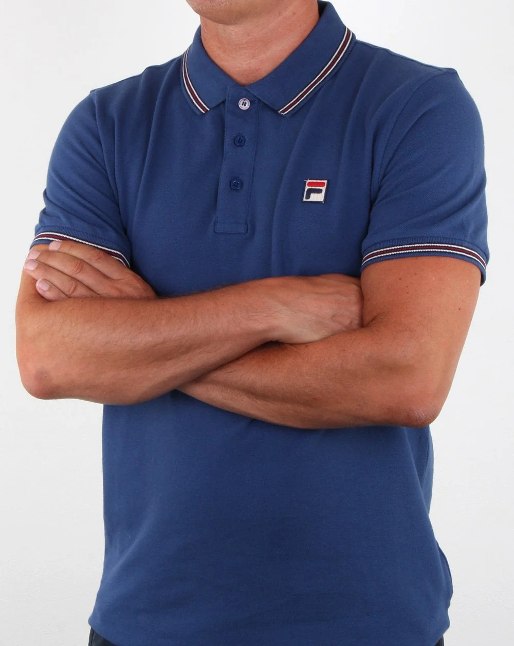 Fila Vintage Tipped Polo Shirt Mid Blue - Image 3