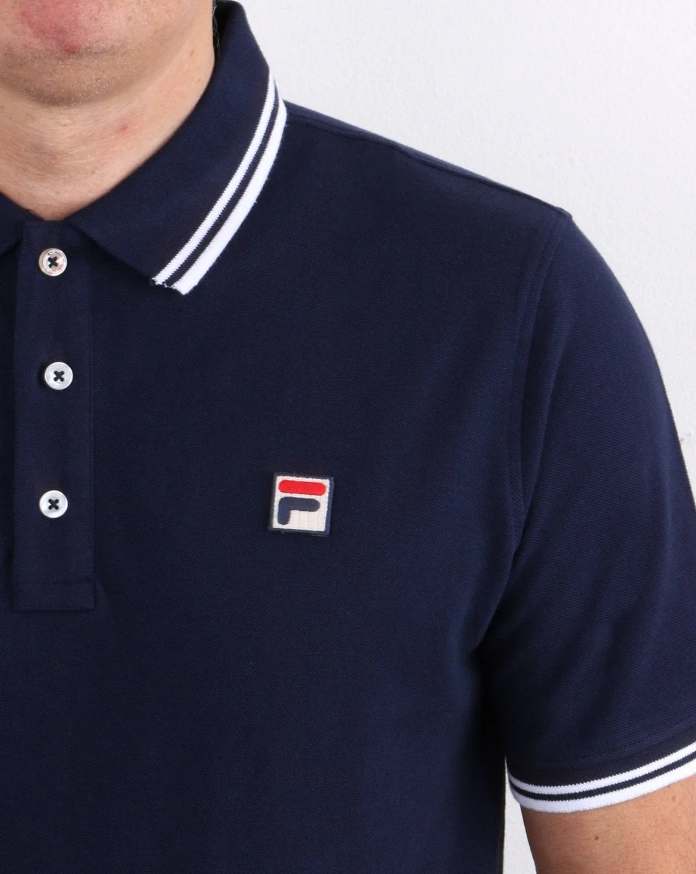 Fila Vintage Tipped Polo Shirt Navy - Image 2