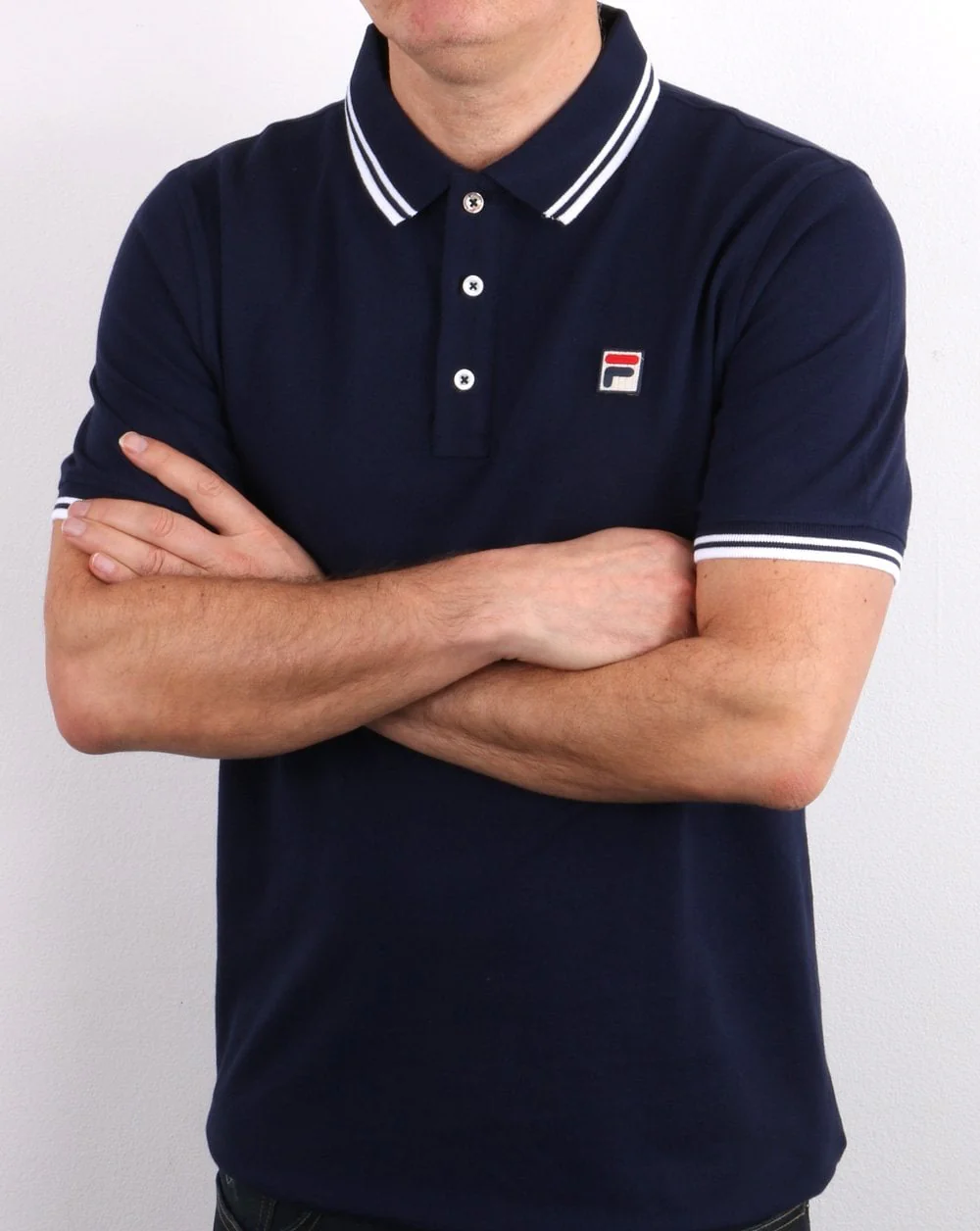 Fila Vintage Tipped Polo Shirt Navy - Image 4