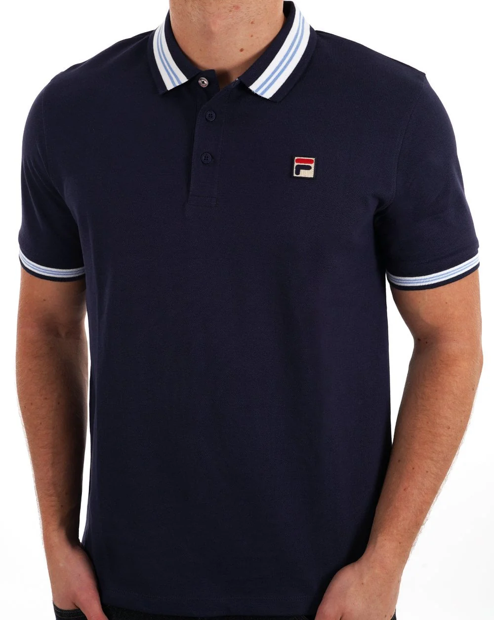 Fila Vintage Tipped Polo Shirt Navy - Image 3