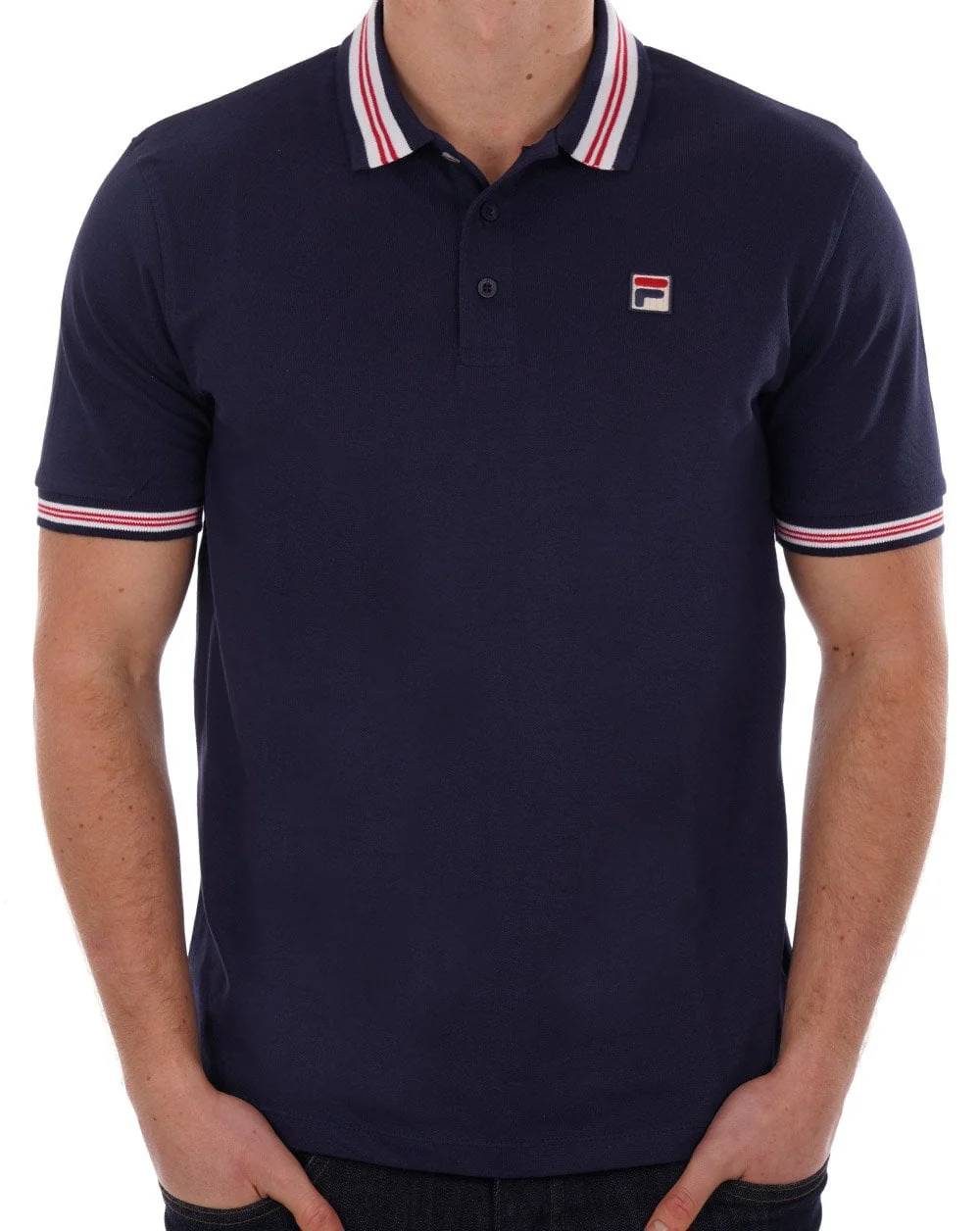 Fila Vintage Tipped Polo Shirt Navy - Image 3