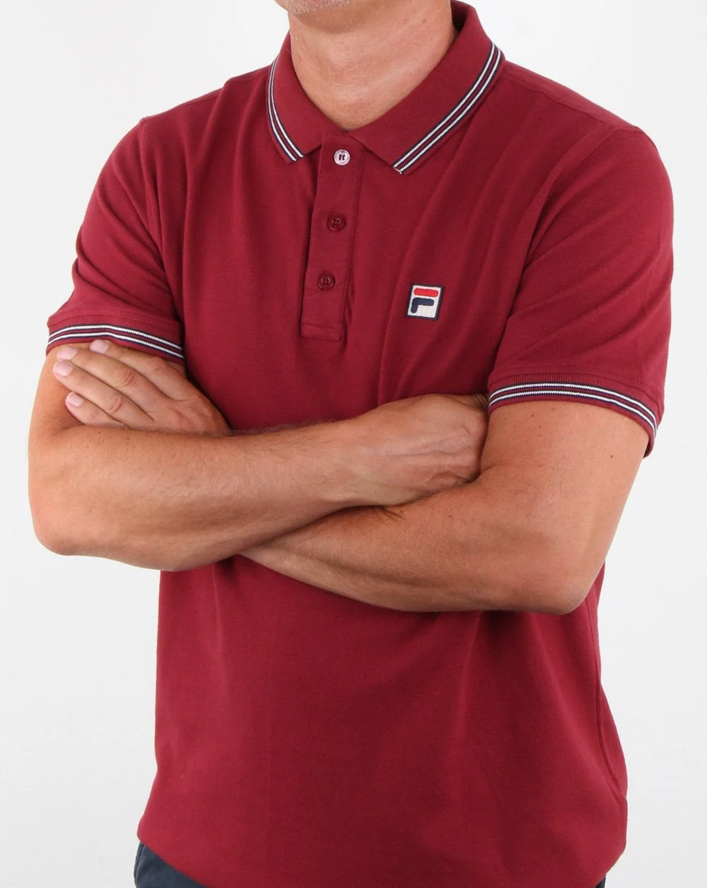 Fila Vintage Tipped Polo Shirt Tibetan Red - Image 3