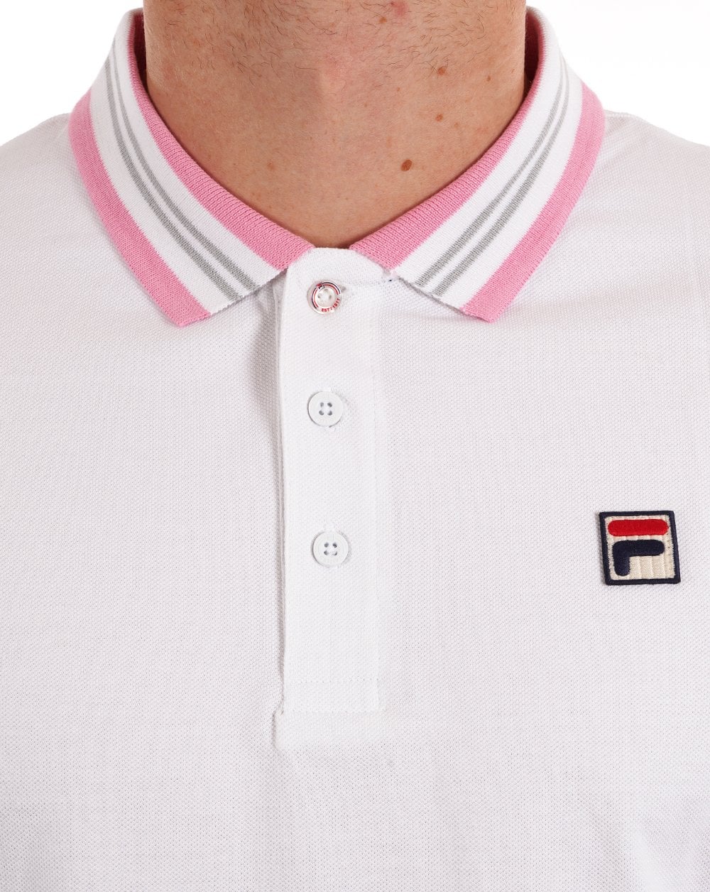 Fila Vintage Tipped Polo Shirt White - Image 2