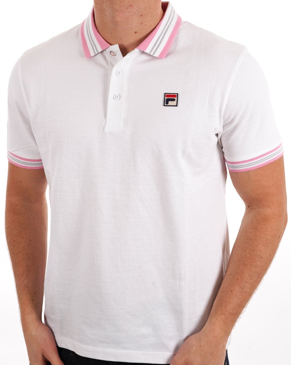 Fila Vintage Tipped Polo Shirt White - Image 3