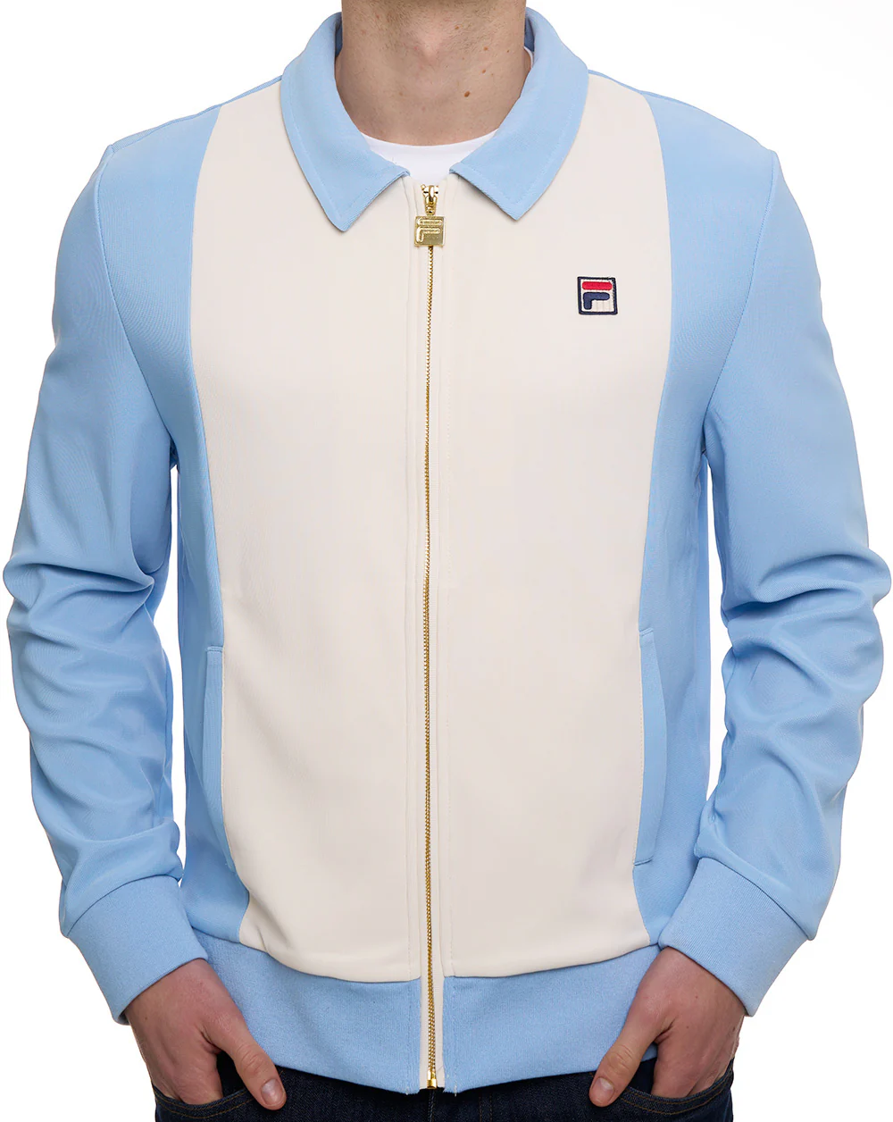 Fila Vintage Tommaso Track Top Light Blue/Gardenia - Image 3