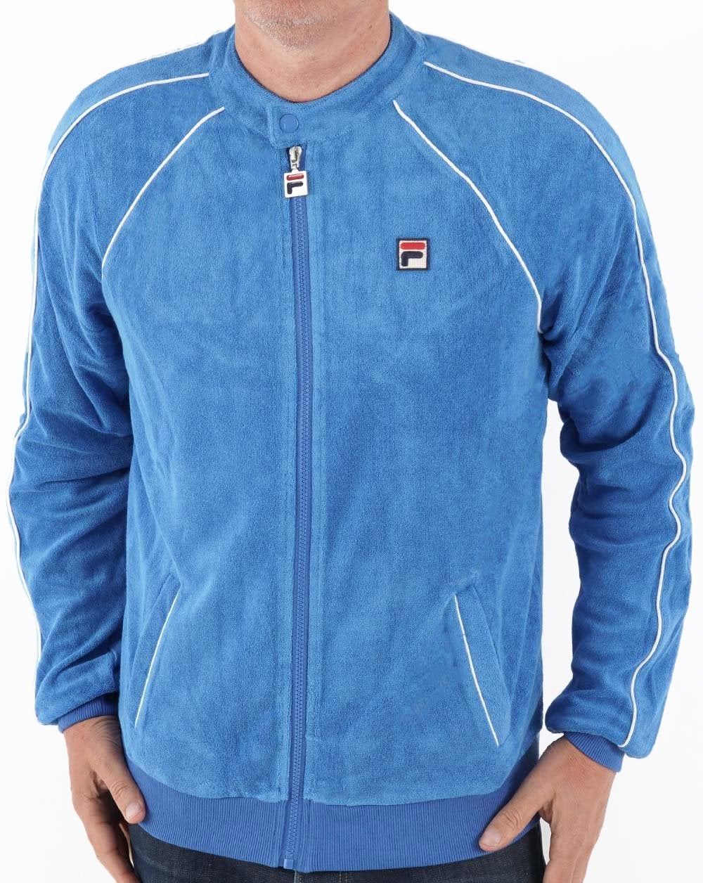 Fila Vintage Towelling Track Top French Blue - Image 2