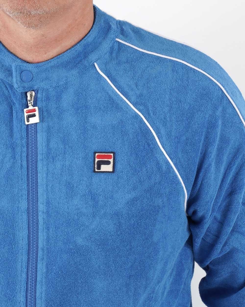 Fila Vintage Towelling Track Top French Blue - Image 3