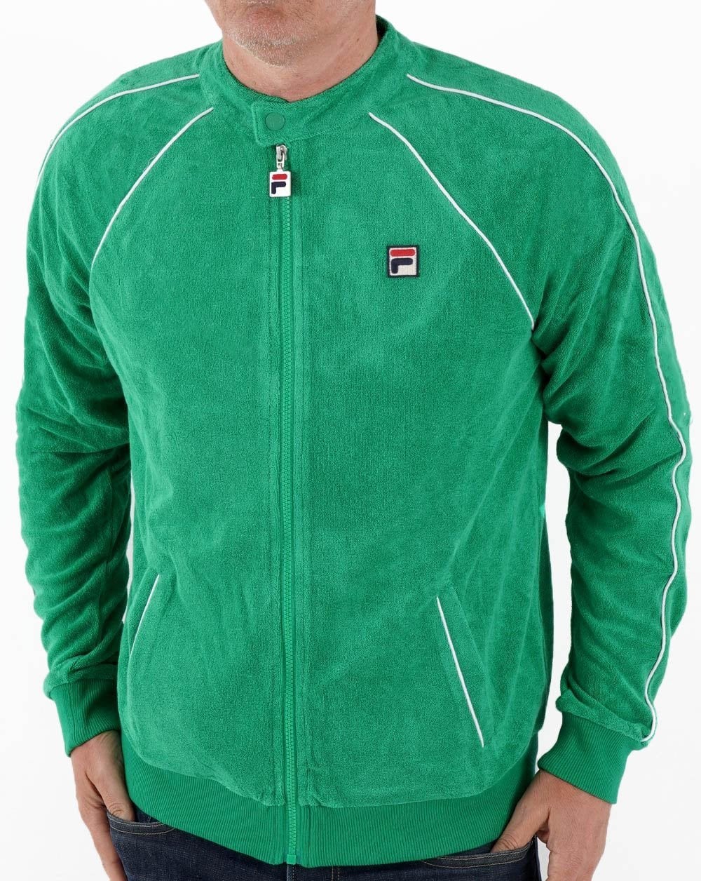 Fila Vintage Towelling Track Top Green - Image 2