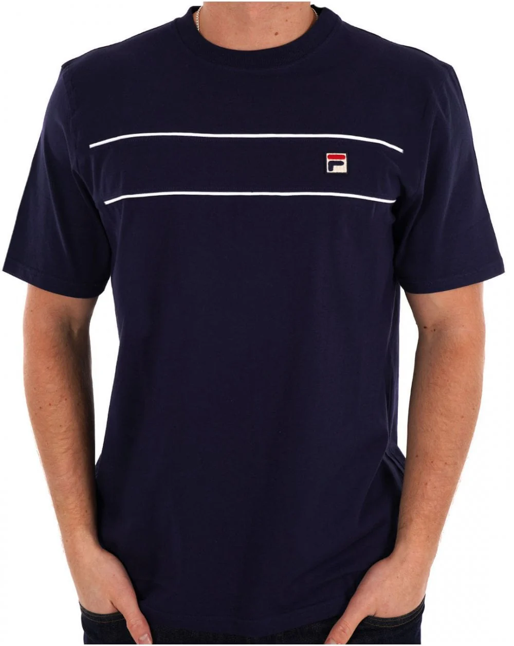 Fila Vintage Tris T Shirt Navy White