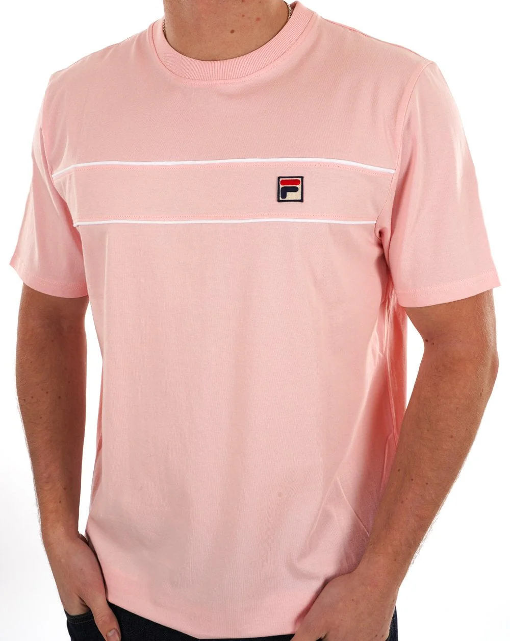 Fila Vintage Tris T Shirt Pink Chalk/White - Image 3