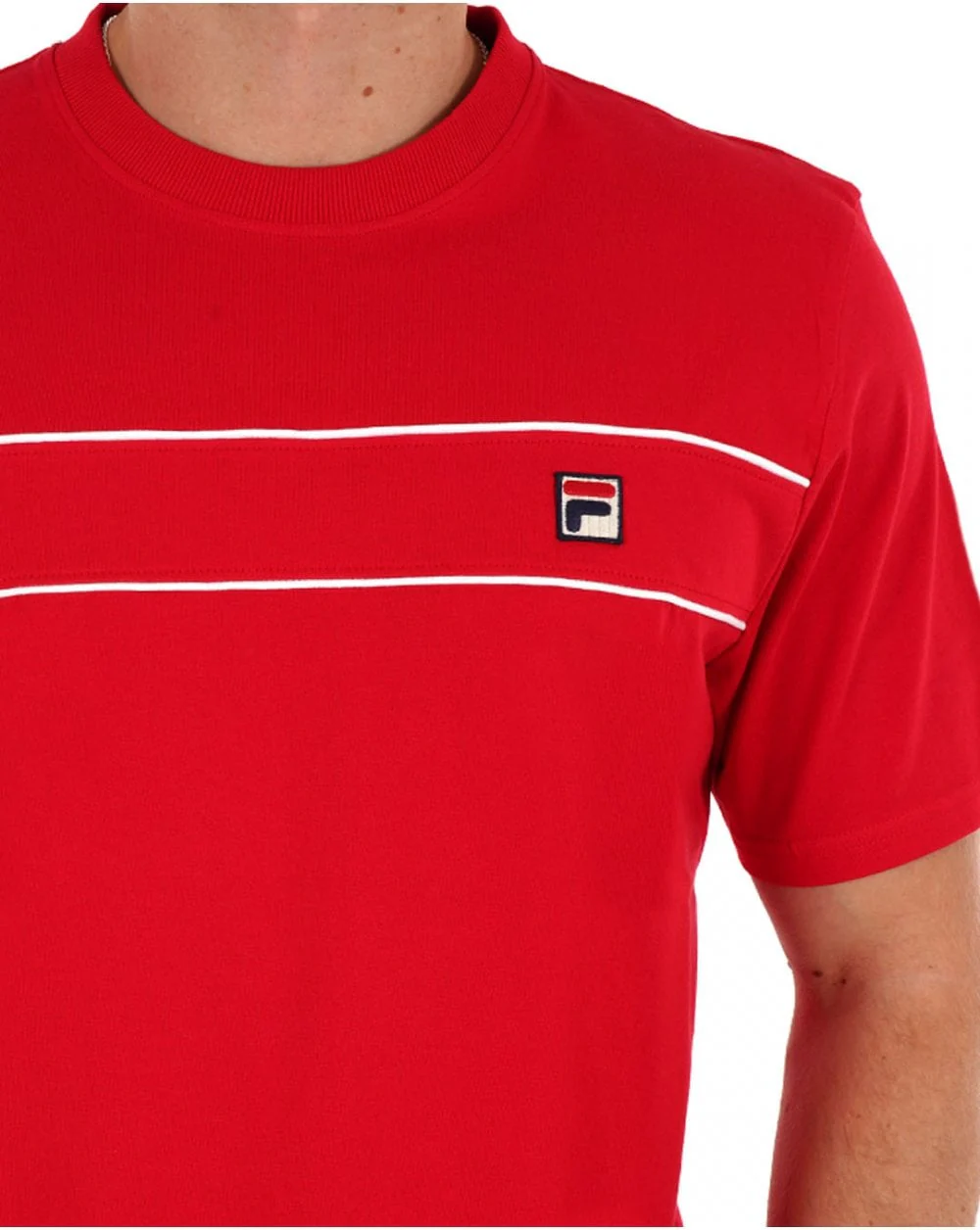 Fila Vintage Tris T Shirt Red/White - Image 2