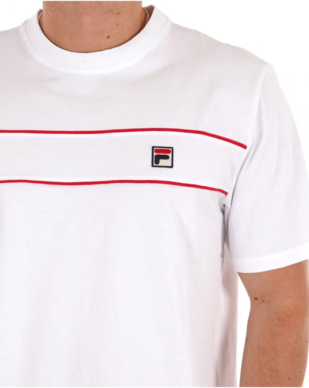 Fila Vintage Tris T Shirt White/Red - Image 2