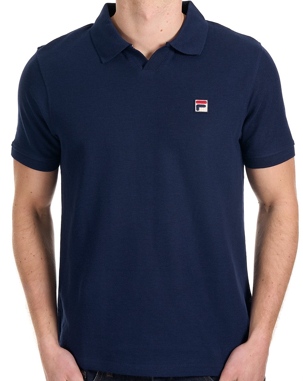 Fila Vintage Tristiano Textured Polo Navy