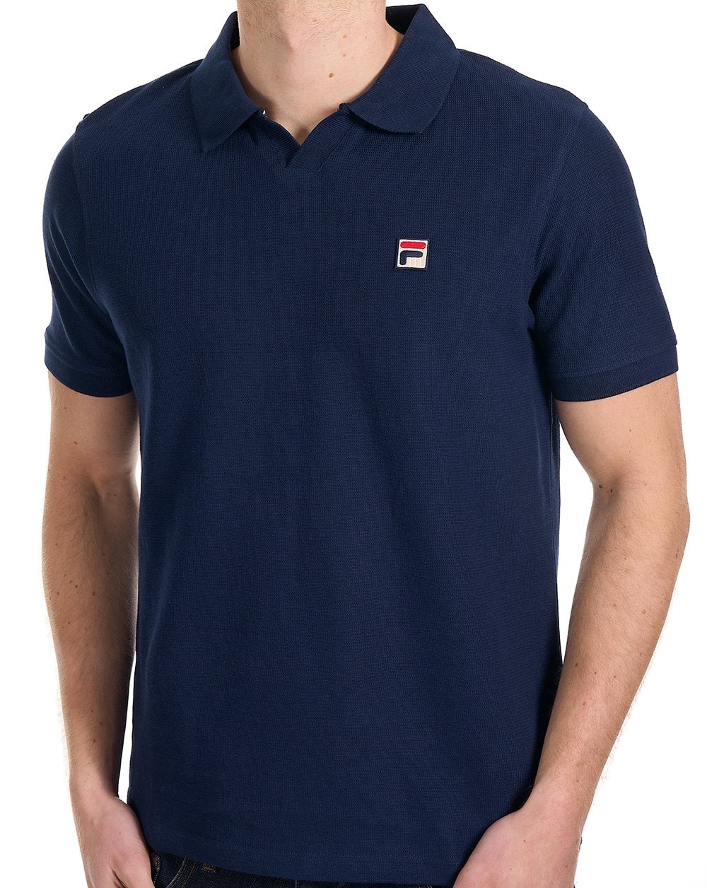 Fila Vintage Tristiano Textured Polo Navy - Image 2