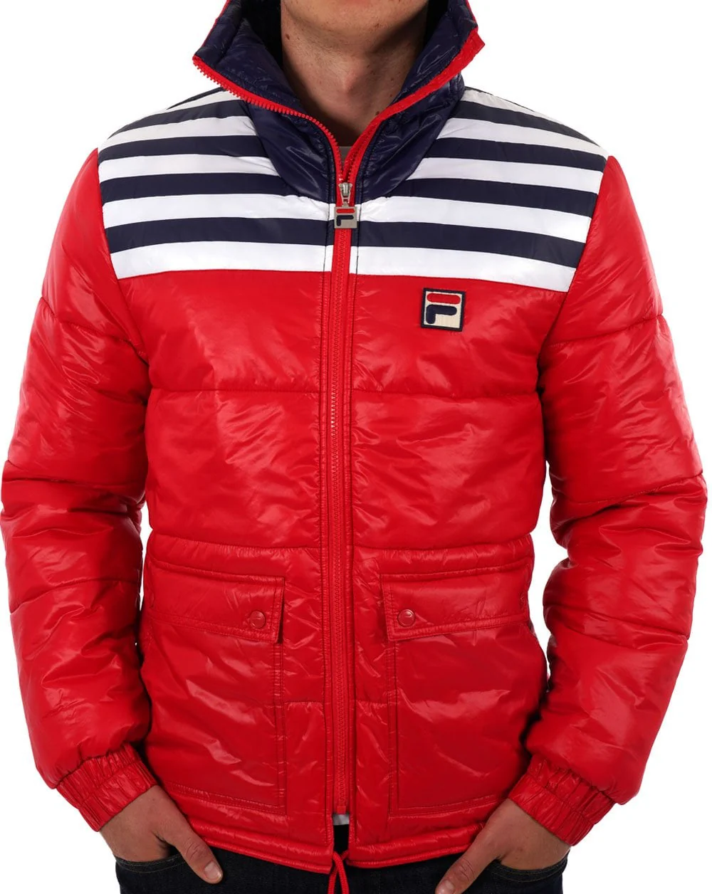 Fila Vintage Uomo Padded Jacket Red - Image 3