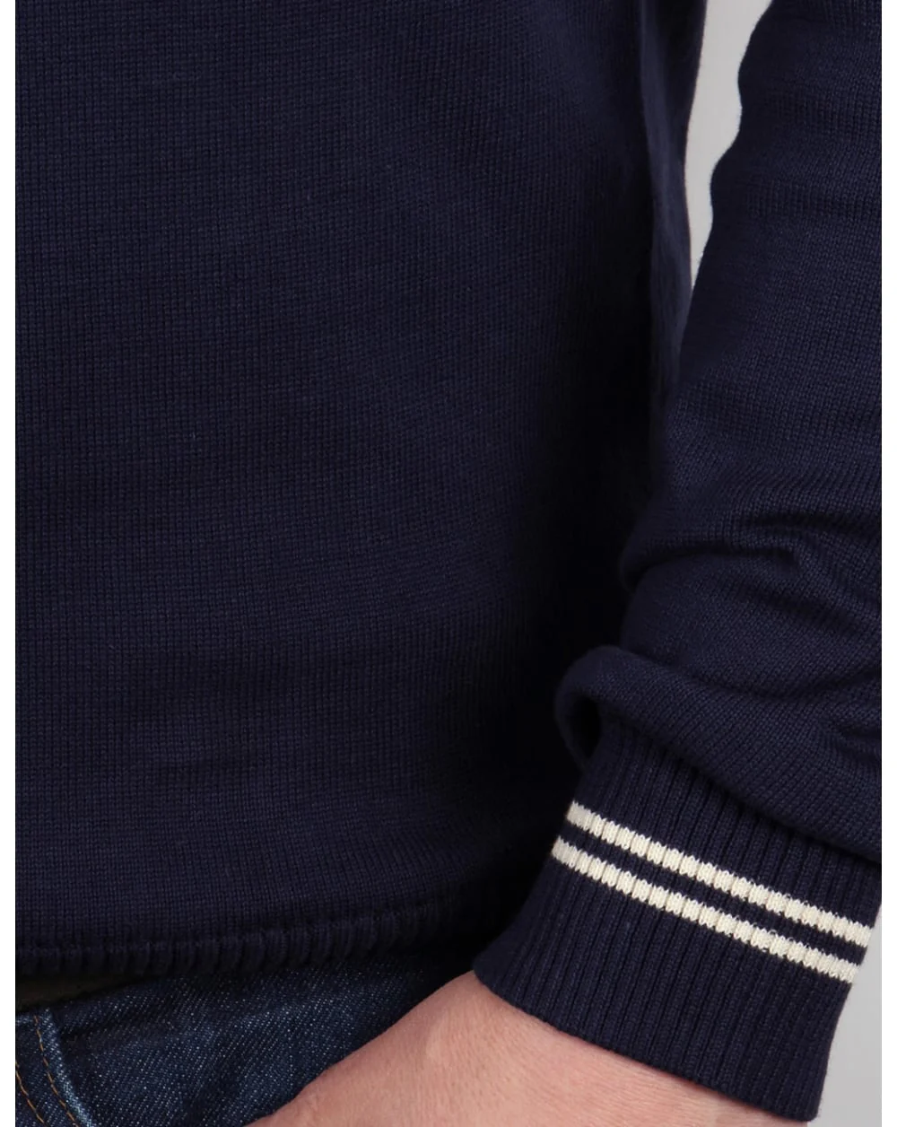 Fila Vintage V Neck Sweater Navy/White - Image 3