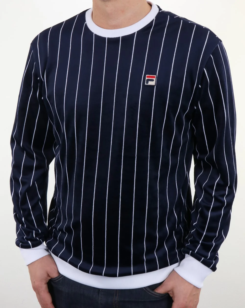 Fila Vintage Valencia Velour Sweatshirt Navy