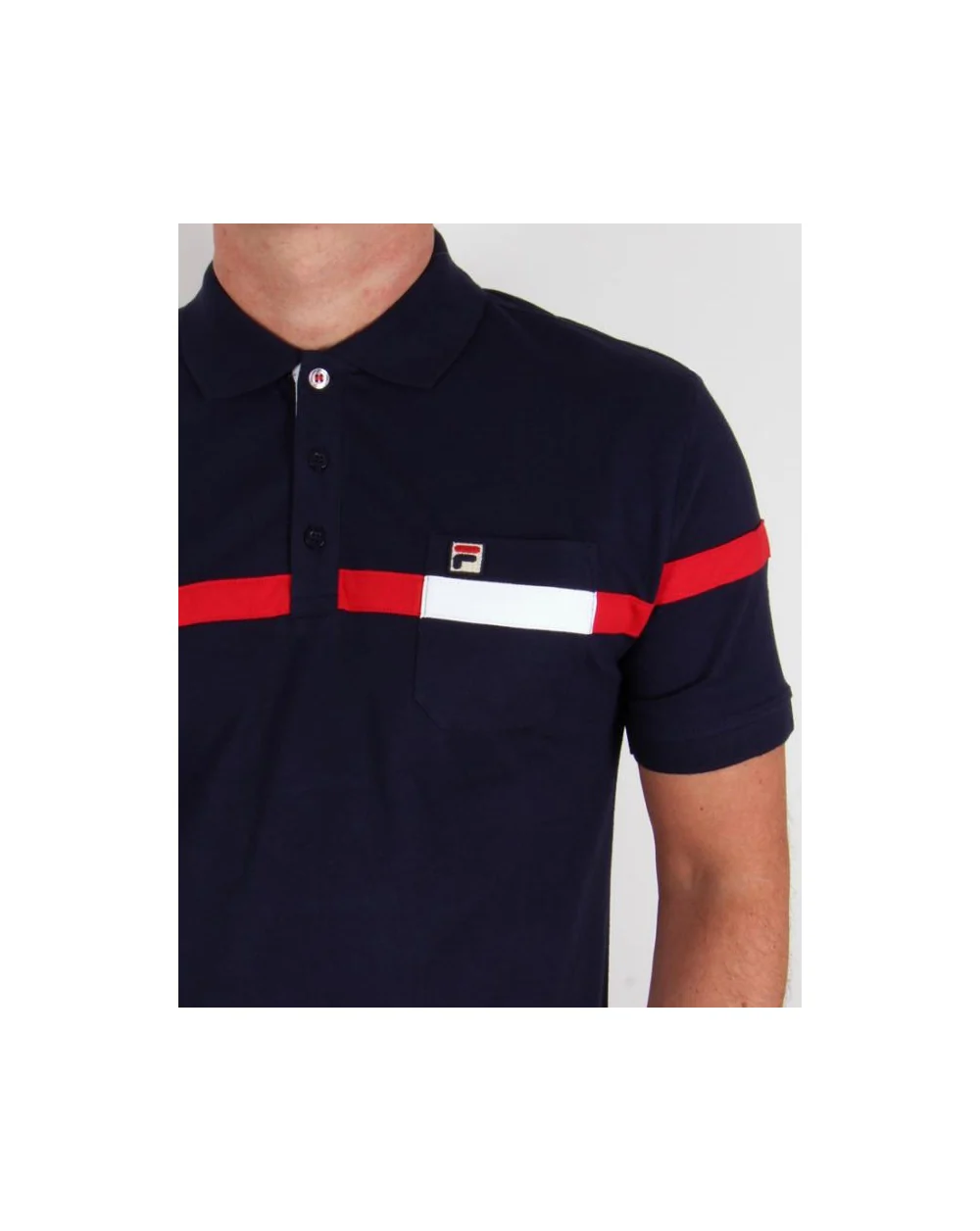 Fila Vintage Varelli Polo Shirt Navy - Image 2