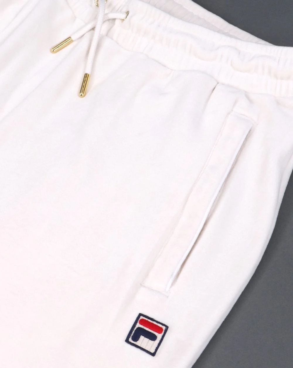 Fila Vintage Velour Track Pants Cream - Image 2