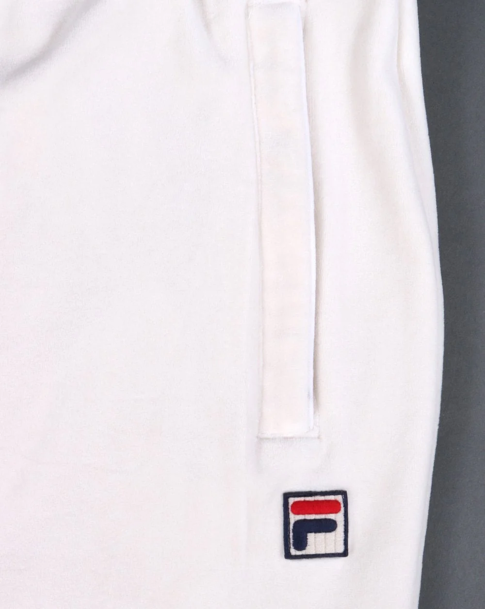 Fila Vintage Velour Track Pants Cream - Image 3