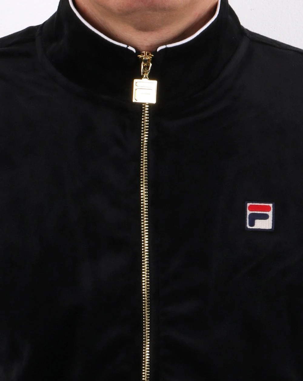 Fila Vintage Velour Track Top Black - Image 3