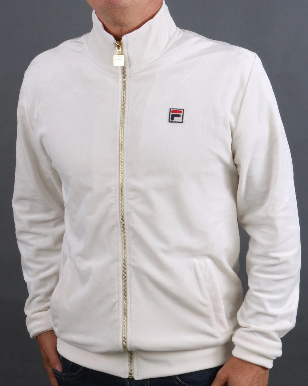 Fila Vintage Velour Track Top Cream