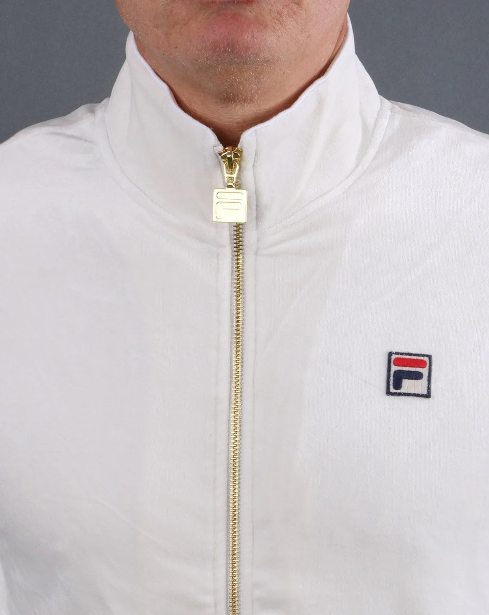 Fila Vintage Velour Track Top Cream - Image 2