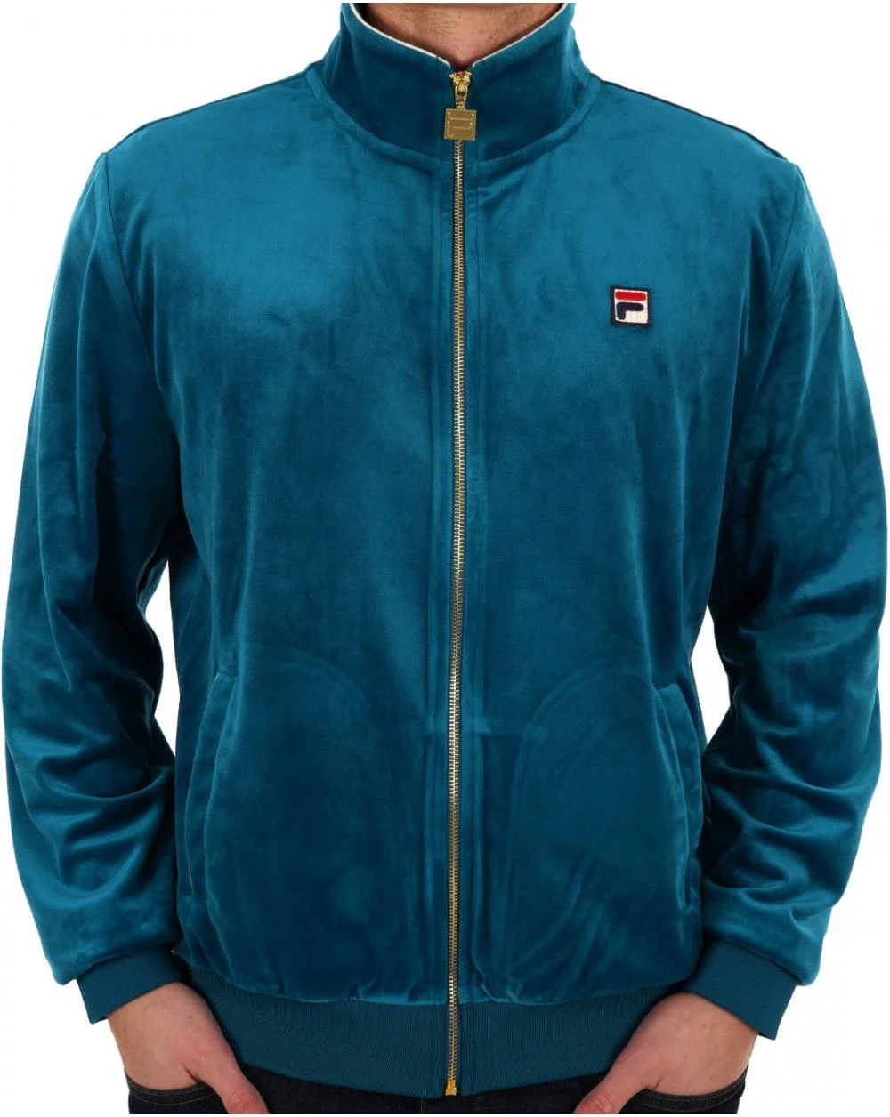 Fila Vintage Velour Track Top Deep Lagoon
