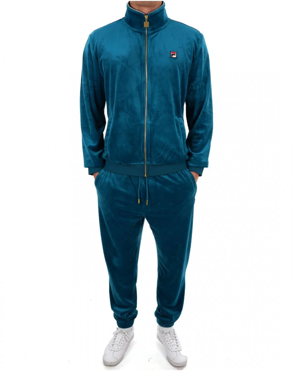 Fila Vintage Velour Track Top Deep Lagoon - Image 2