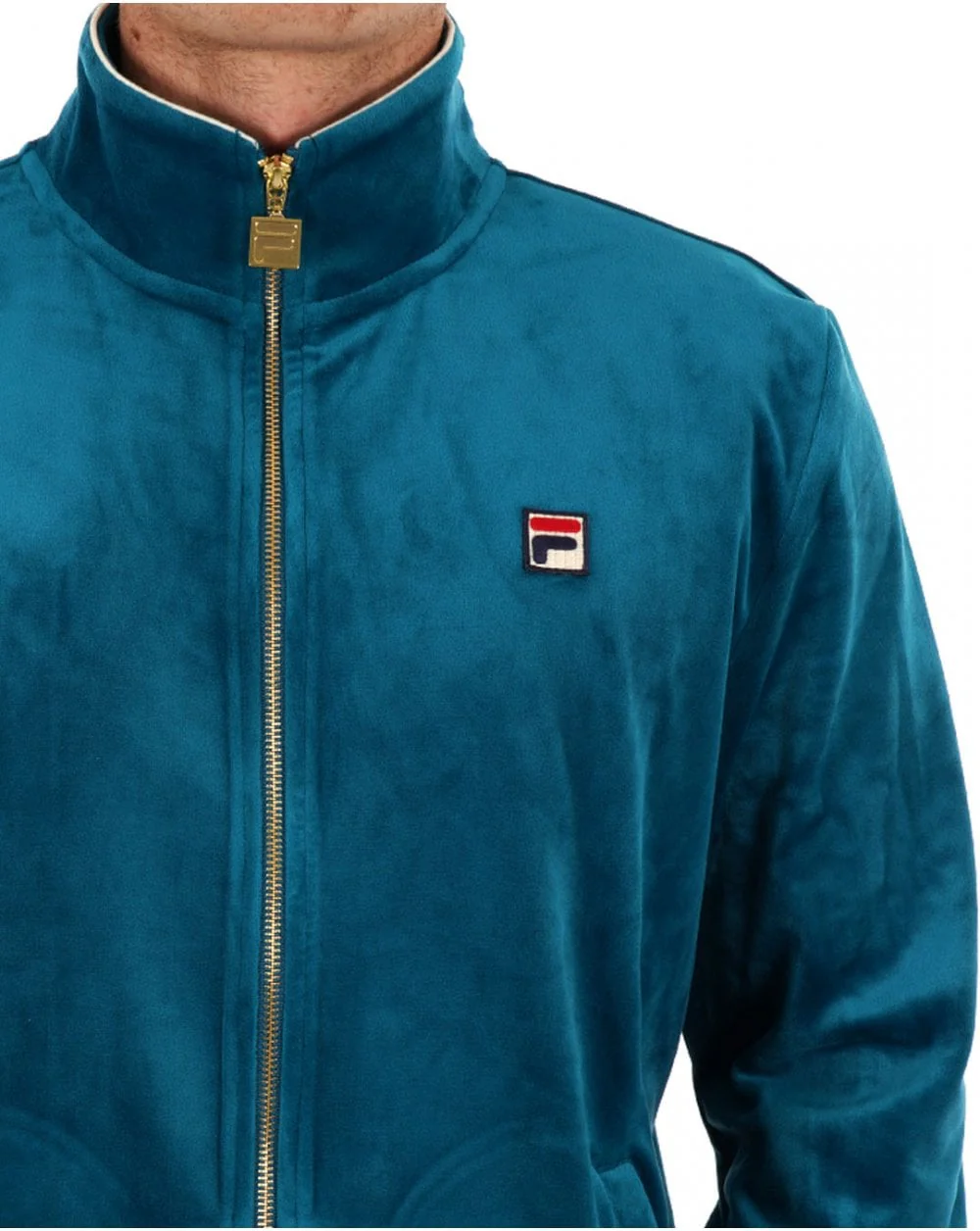 Fila Vintage Velour Track Top Deep Lagoon - Image 4
