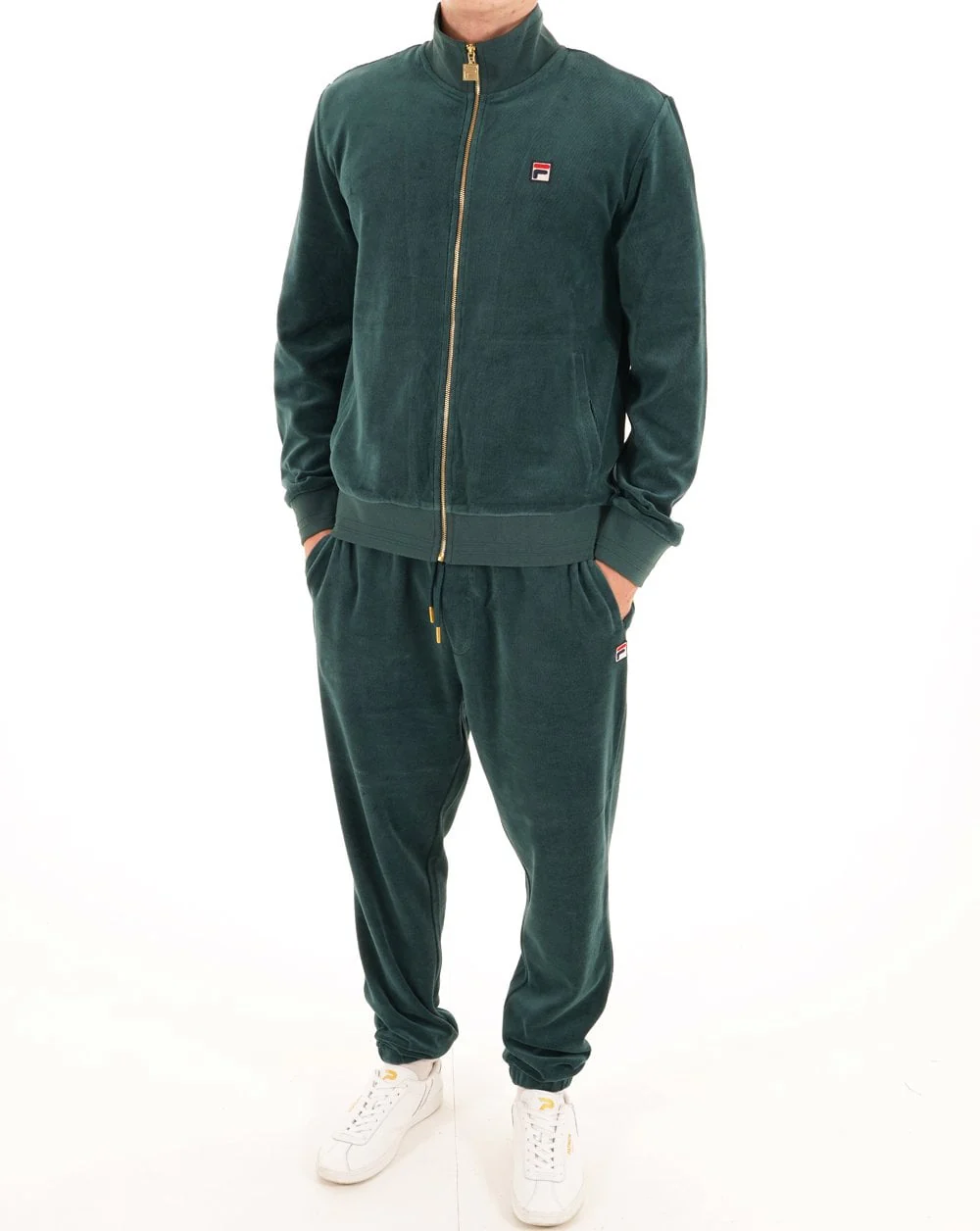 Fila Vintage Velour Track Top Green - Image 4