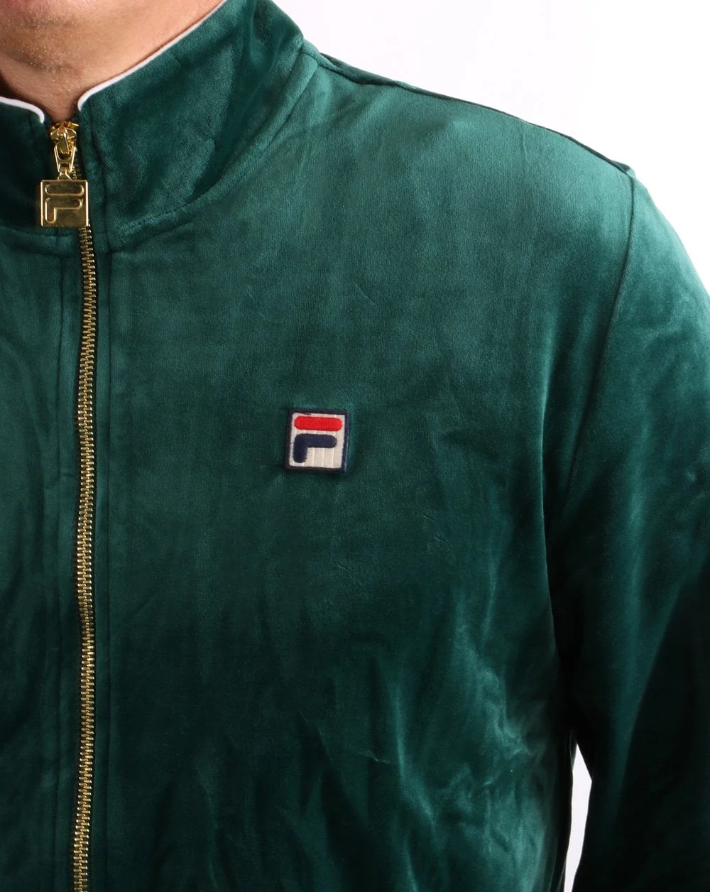 Fila Vintage Velour Track Top Green - Image 2