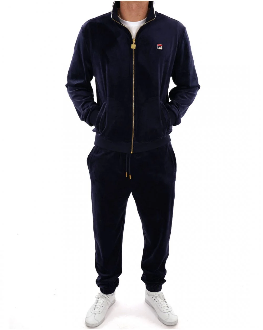 Fila Vintage Velour Track Top Navy - Image 5