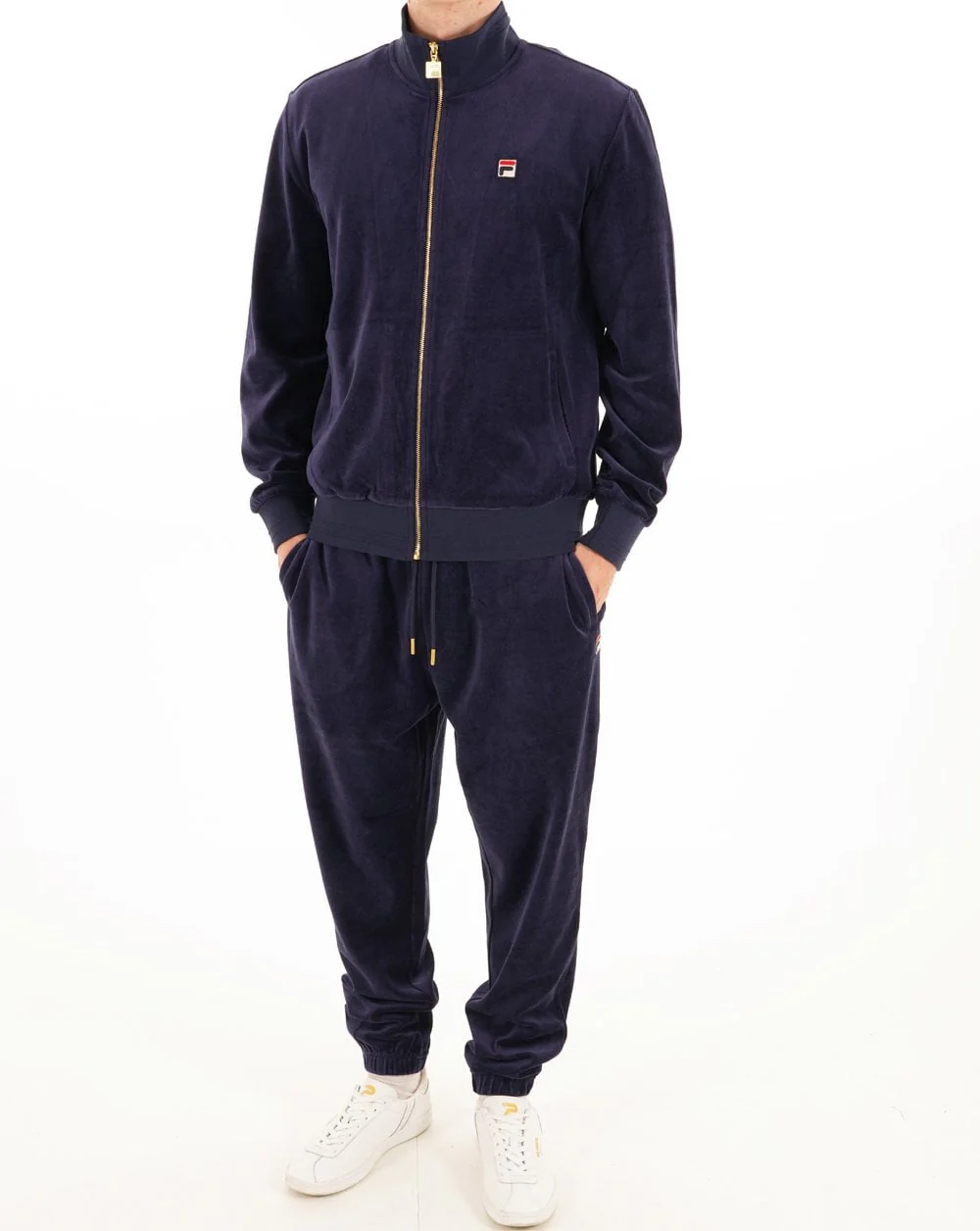 Fila Vintage Velour Track Top Navy - Image 4