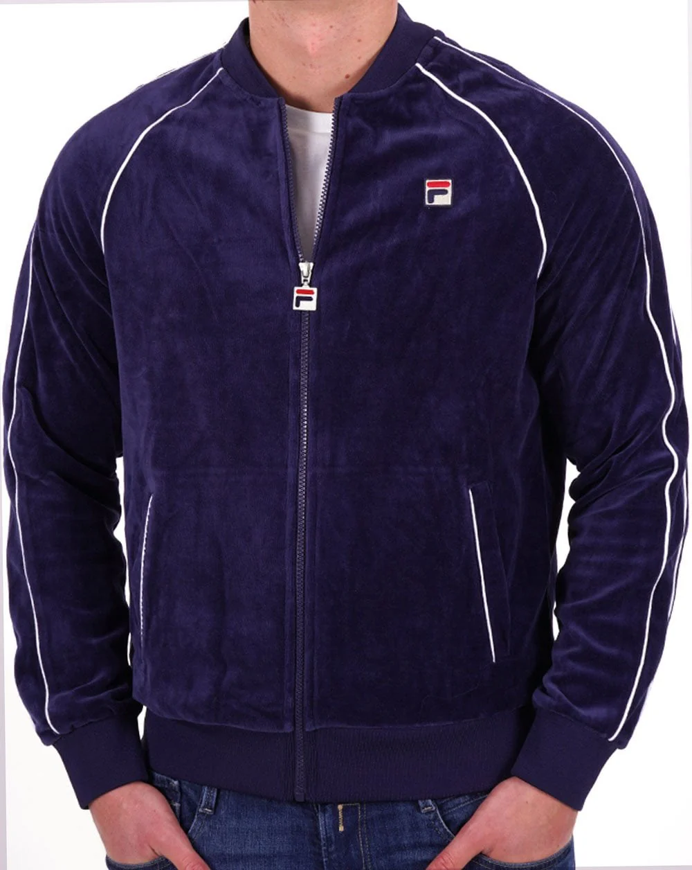 Fila Vintage Velour Track Top Navy